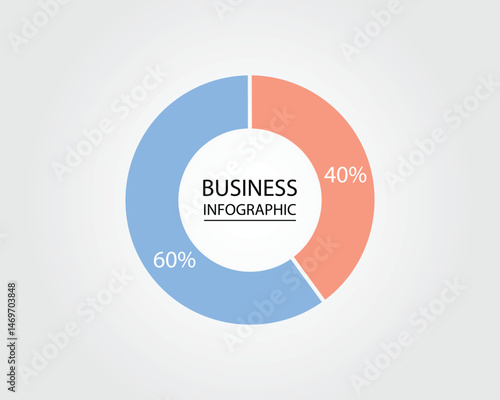 Business Infographic modern design template for banners and infographics for 60% and 40% circle