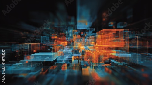 vector-style image of futurist background abstract technology