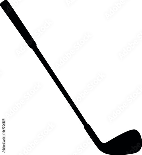 Golf Club Putter Head Vector Black Silhouette Cricut Print Design Isolated on a Plain White Background