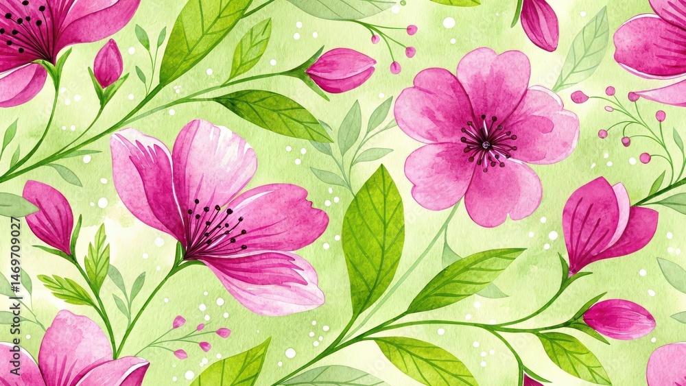 custom made wallpaper toronto digitalseamless pattern with flowers watercolor