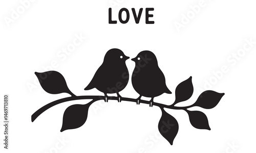 Lovebirds on a Branch: A Silhouette of Affection