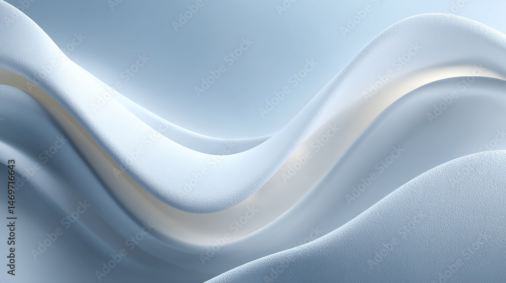 Obraz premium flowing waves of translucent fabric in soothing shades of blue and white creating a serene atmosphere