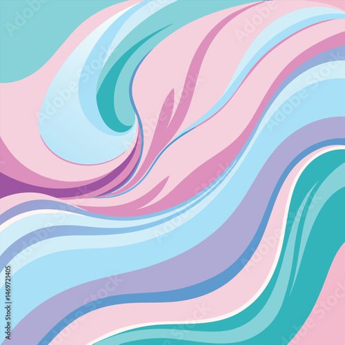 Abstract Pastel Swirls and Flowing Curves