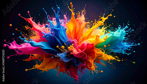 Vibrant CMYK Paint Explosion: Stunning Color Splash Wallpaper