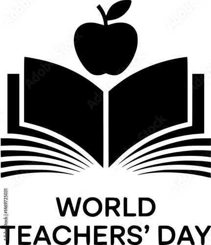 Simple black and white logo for World Teachers' Day