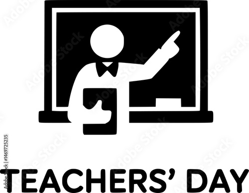 Simple black and white logo for World Teachers' Day