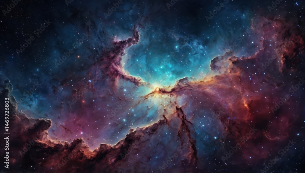 Fototapeta premium Deep Space Galaxy with Stars and Nebula Colors