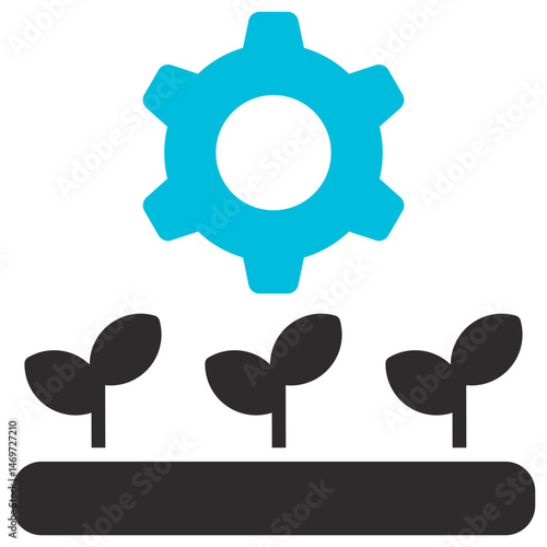 Agriculture Glyph Blue Grey Icon