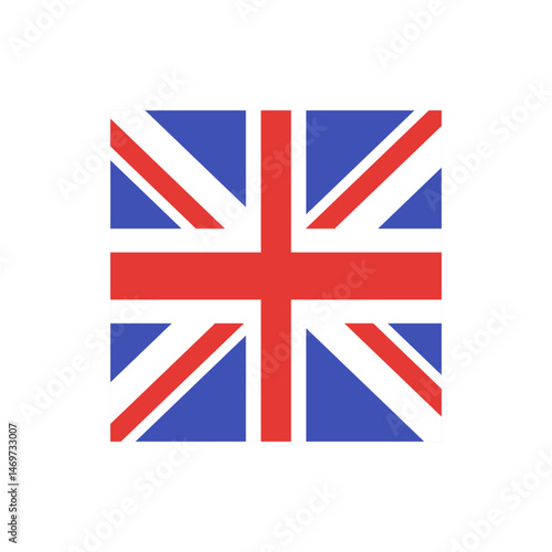 Illustration of the union jack flag featuring red and white stripes on a blue background design vector