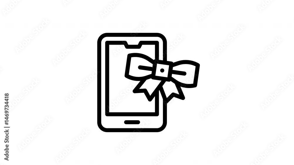 gift on smartphone animated icon gift on smartphone animated icon