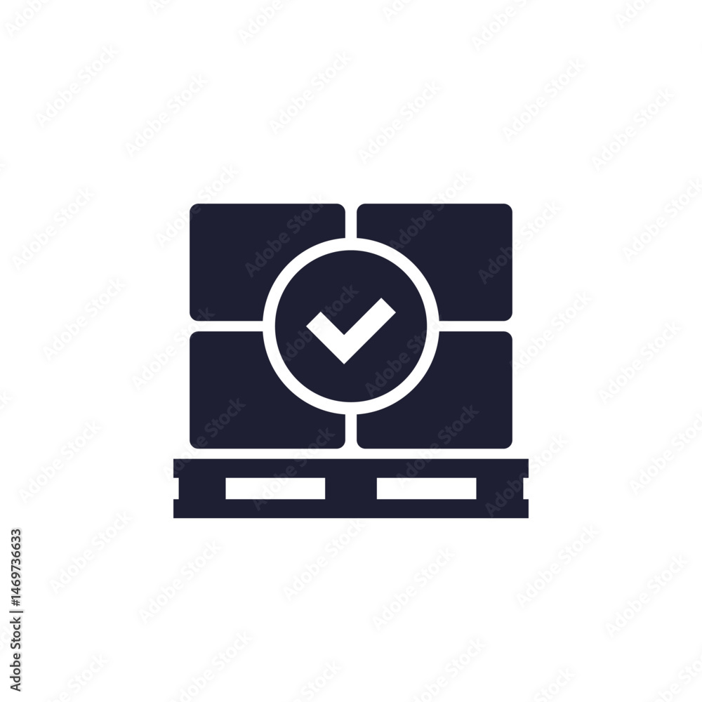 pallet with boxes icon on white, vector