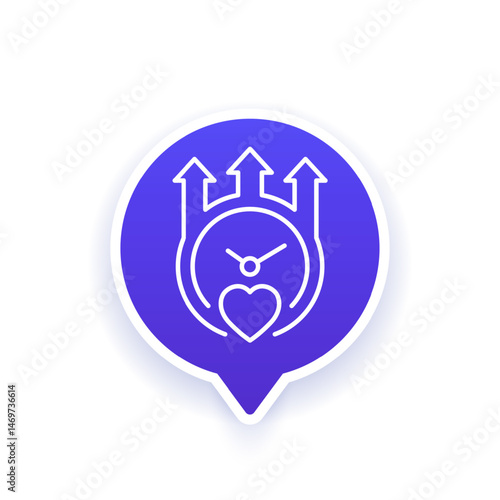 increase lifespan line icon, vector