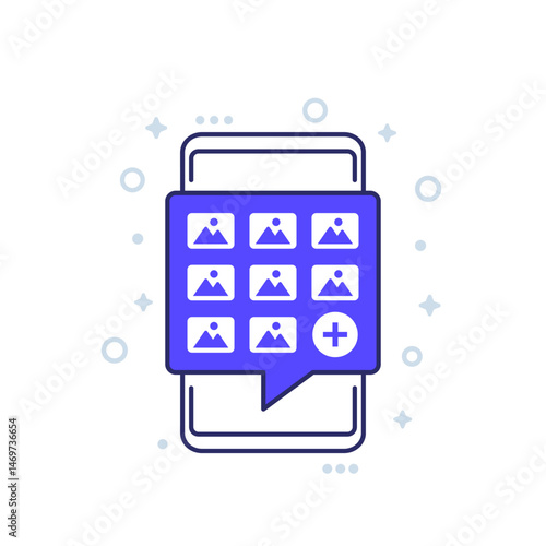 photo gallery icon with a mobile phone