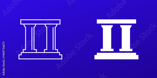 pillars icons in line and solid design