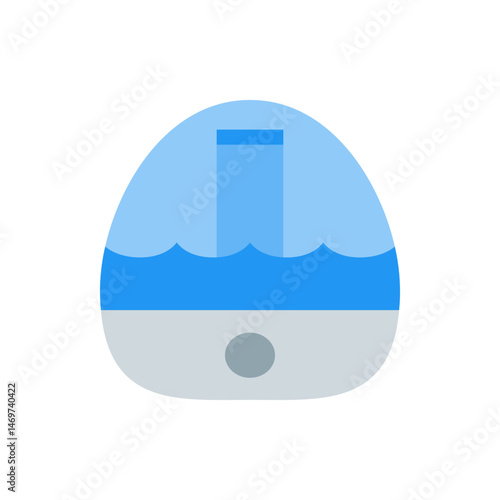 Illustration of a humidifier with a water tank and a gray base on a white background design style