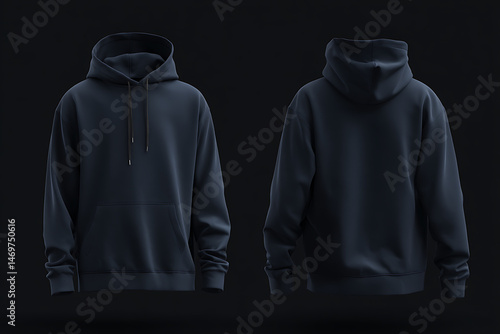 Navy Blue Hoodie and Sweatpants Fashion Mockup