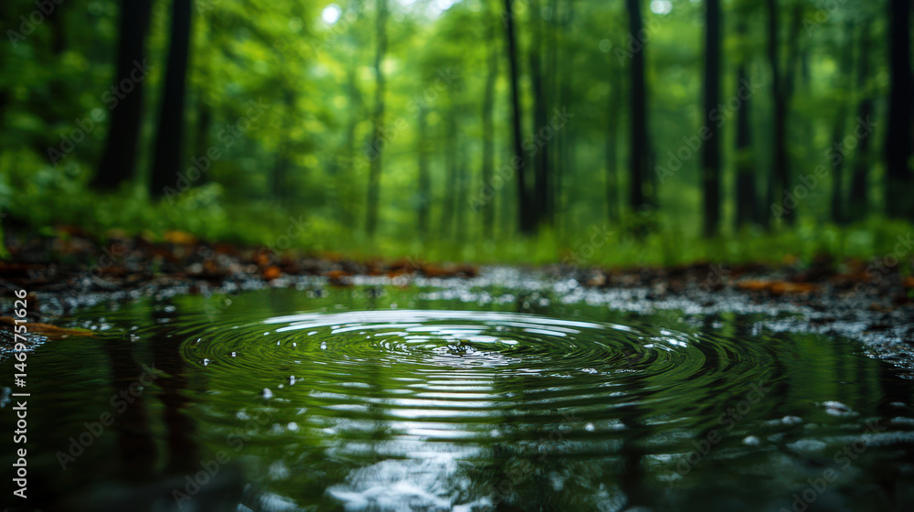 Fototapeta premium A small puddle of water in a forest