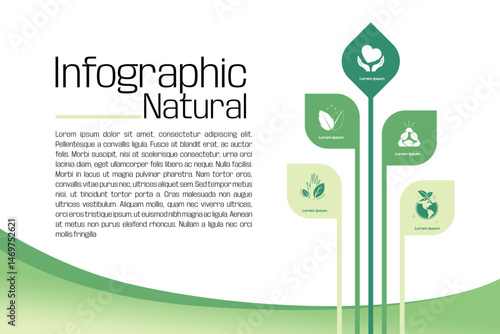 natural eco friendly infographic, with tree ornament for business presentation. vector eps