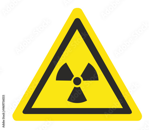 yellow triangular sign grungy style danger sign with radioactive warning sign rusty warning caution hazard danger worn out radioactivity symbol atomic atom