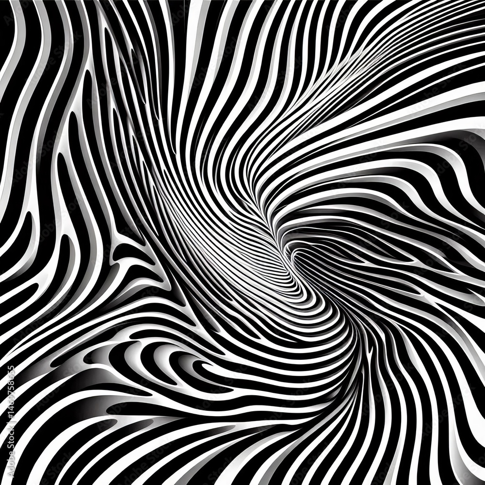 Black & White Optical Illusion Lines - Hypnotic Motion Abstract Pattern
Black & White Optical Illusion Lines - Hypnotic Motion Abstract Pattern
