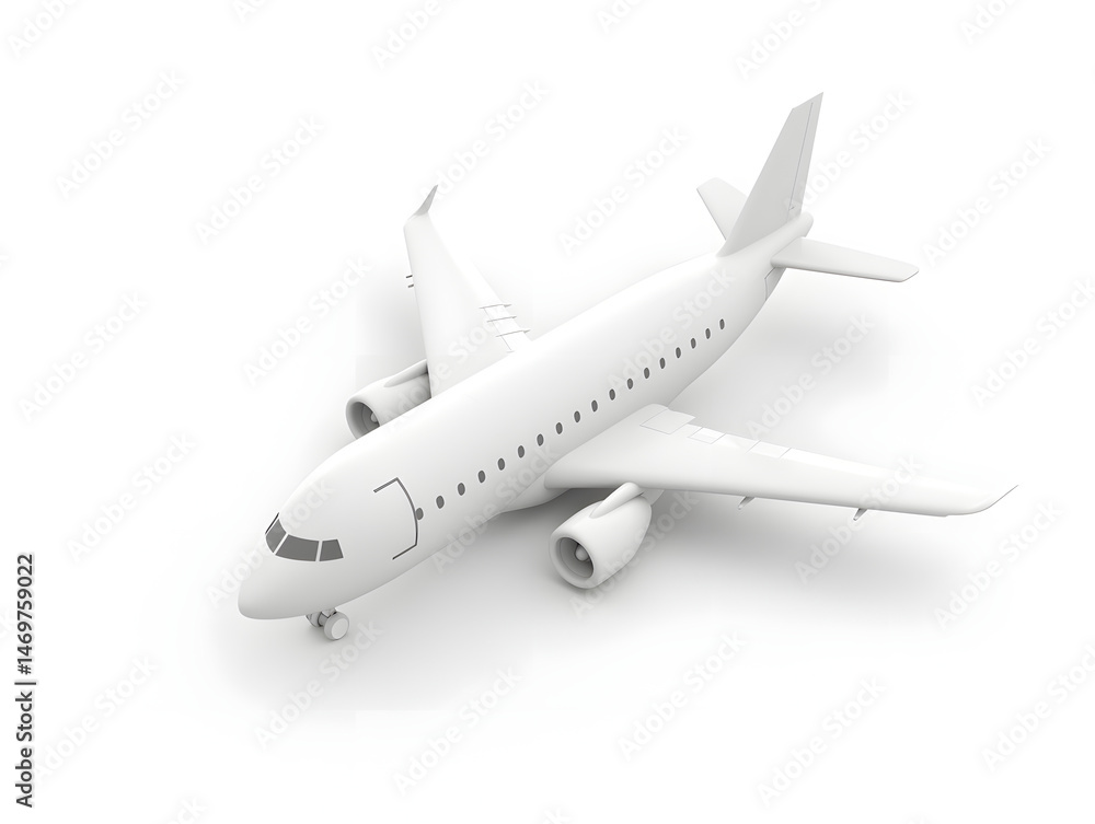 Fototapeta premium Cartoon airplane model 3D rendering, Happy Children's Day childhood toy element illustration