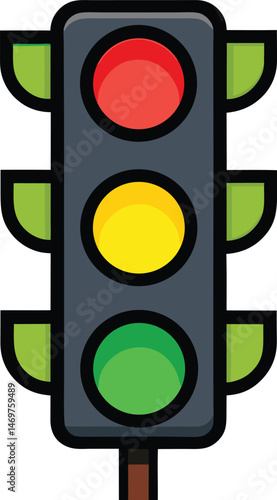 A green traffic light signals go on the street, a safety symbol for traffic control