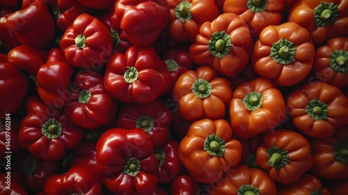 Vibrant Red and Orange Peppers: A Colorful Harvest