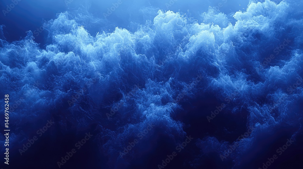 Obraz premium Blue Cloudscape, Aerial View, Night, Dramatic Sky, Background