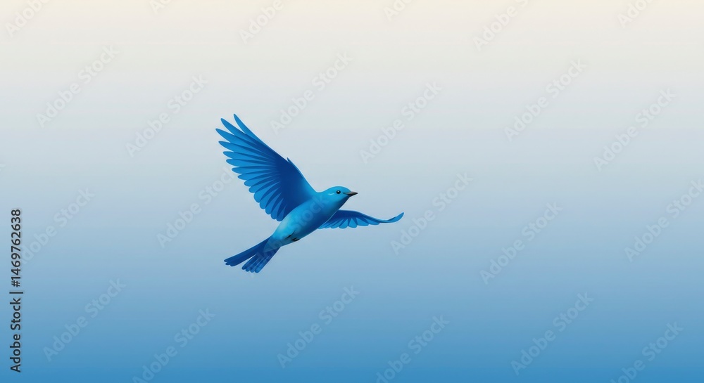 Obraz premium Blue bird in flight