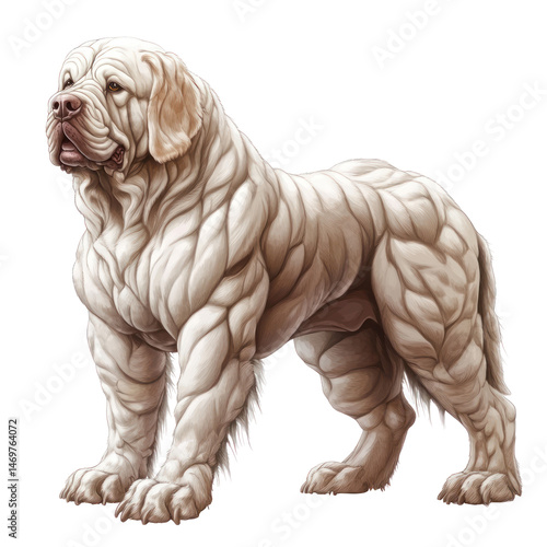 Majestic Canine in Full Display: A commanding presence of a huge dog, exuding strength and confidence. Captivating the allure of this impressive canine's physique.