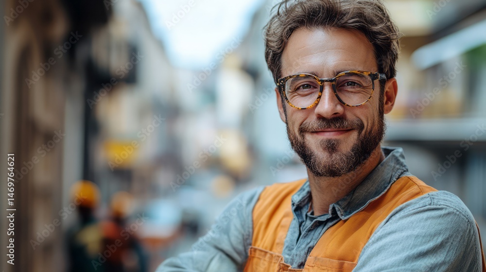 Close-up portrait of a man wearing work attire. Close-up portrait of a man wearing work attire.