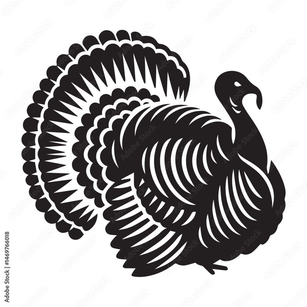 black and white vector illustration of a turkey black and white vector illustration of a turkey