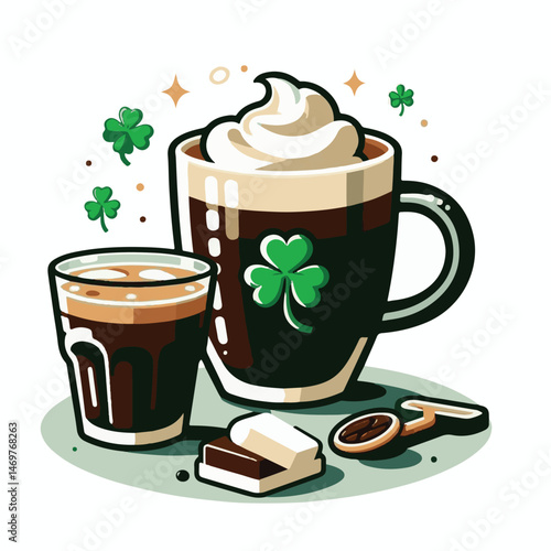 drink, coffee, beverage, irish, glass, cup, food, espresso, brown, cafe, sweet, cappuccino, milk, caffeine, delicious, latte, alcohol, dessert, cream, cocktail, foam, tasty, irish coffee, background, 