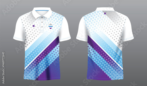 blue polo sport shirt sublimation jersey template