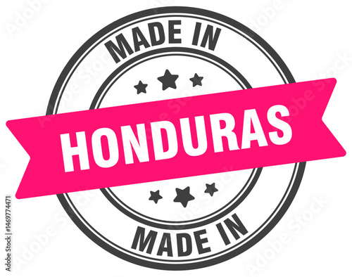 Made in Honduras round sign. Made in Honduras stamp.