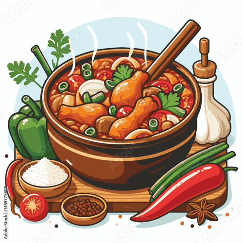 rice, jambalaya, dish, dinner, american, creole, cuisine, food, louisiana, meal, chicken, vegetable, sausage, meat, shrimp, cooked, gourmet, tomato, cajun, spanish, spicy, paella, bowl, onion, lunch, 