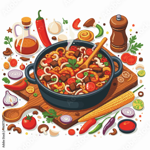 rice, jambalaya, dish, dinner, american, creole, cuisine, food, louisiana, meal, chicken, vegetable, sausage, meat, shrimp, cooked, gourmet, tomato, cajun, spanish, spicy, paella, bowl, onion, lunch, 
