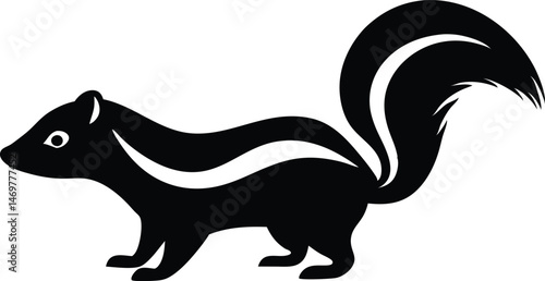 skunk animal silhouette vector illustration