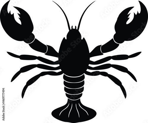 lobster or crayfish silhouette vector illustration