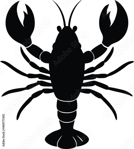 lobster or crayfish silhouette vector