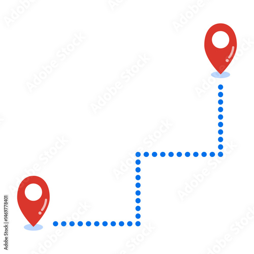 Pin map route. Location, direction, distance, technology and navigation concepts. Flat decorative vector design isolated illustration.