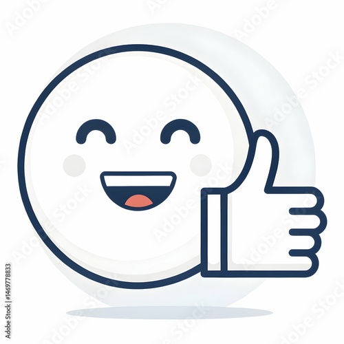Happy Emoji Giving Thumbs Up: Positive Feedback Clipart