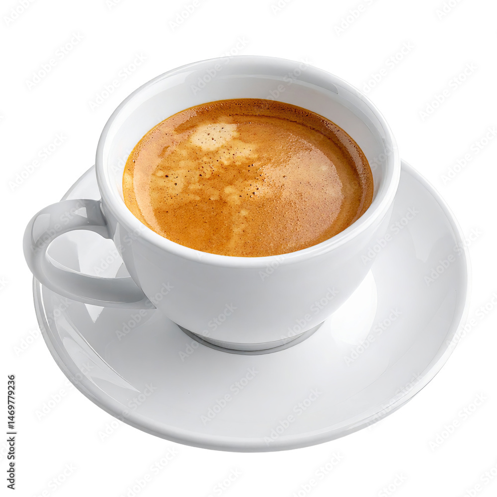 Obraz premium Isolated Espresso Cup Coffee Drink Hot Beverage on Transparent Background PNG Object