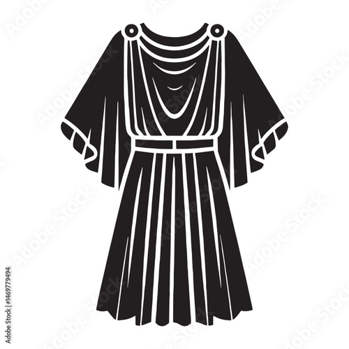 Simple Roman stola dress silhouette – Roman stola dress vector – Roman stola dress illustration – ladies dress silhouette – silhouette of Roman stola dress

