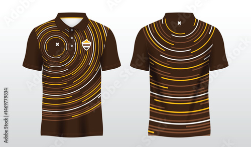 brown and yellow polo sport shirt sublimation jersey template