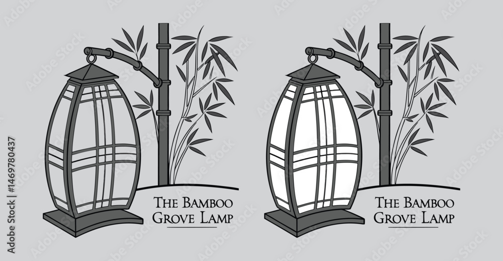 Naklejka premium Bamboo Grove Lamps – Handcrafted Eco-Friendly Bamboo Lighting for Natural Home Ambience, bamboo lamps, bamboo table lamp, eco friendly lamps, bamboo pendant lights, sustainable lighting.