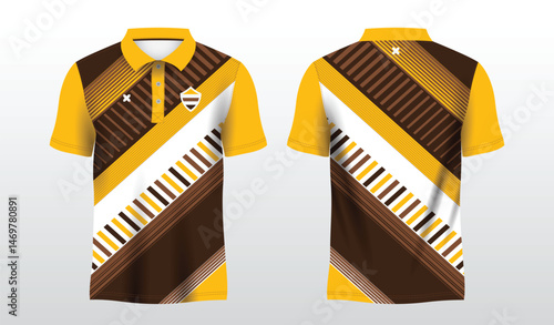 brown and yellow polo sport shirt sublimation jersey template