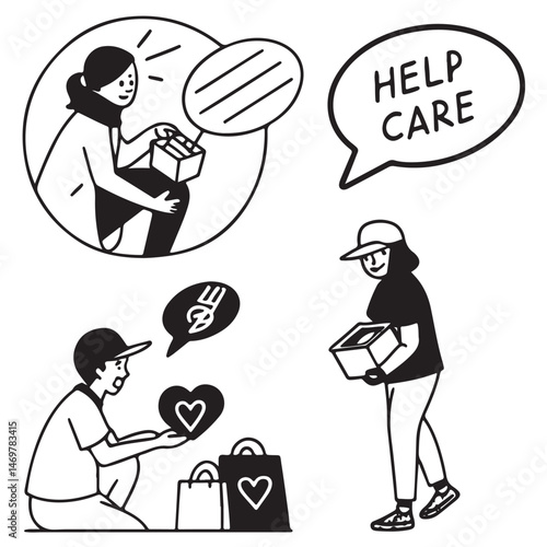 Charity icon set, Share, help care icon collection vector