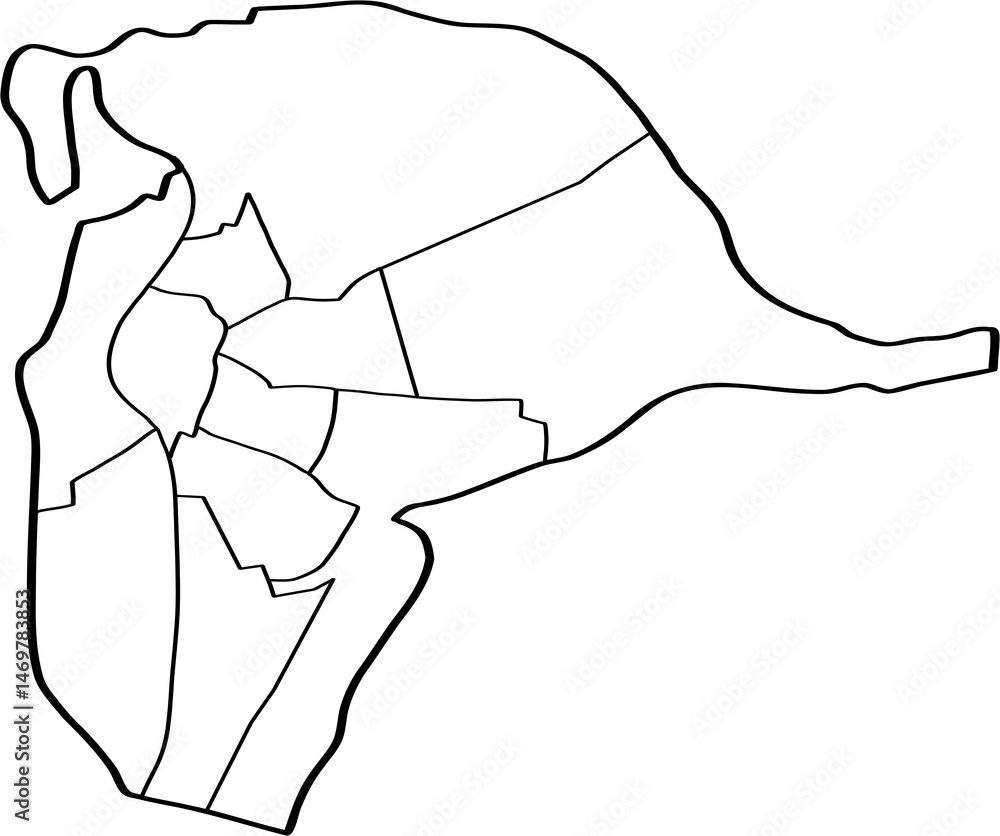 freehand drawing of Seville city map.