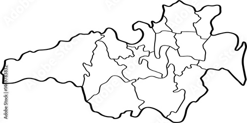 Obraz na płótnie freehand drawing of San Sebastian city map. w salonie